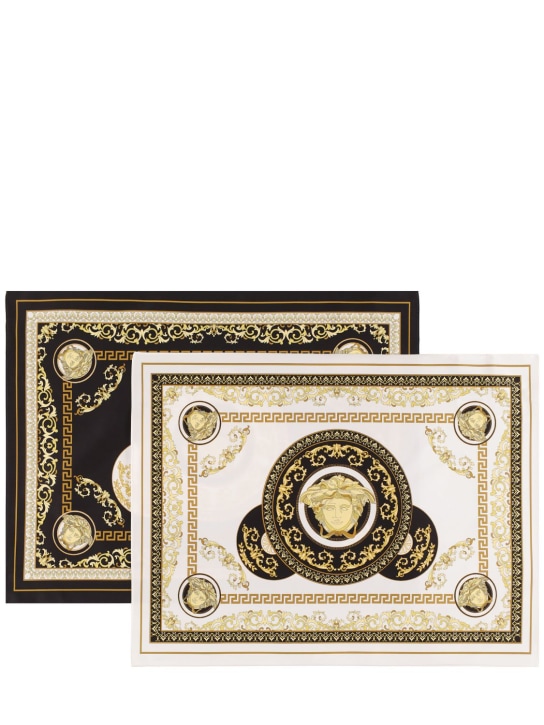 Versace: Medusa Gala餐垫2个套装 - 白色/金色 - ecraft_0 | Luisa Via Roma