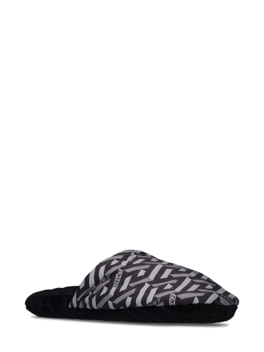 Versace: Greca signature slippers - Black/grey - men_1 | Luisa Via Roma