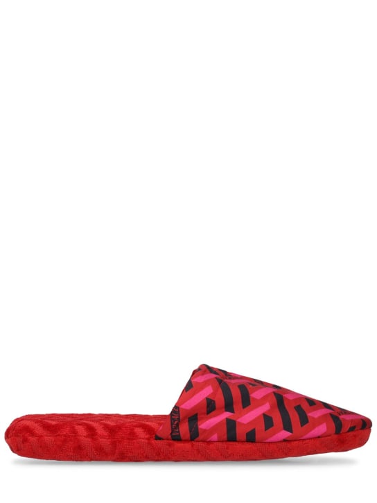 Versace: Greca Signature拖鞋 - Parade Red - men_0 | Luisa Via Roma