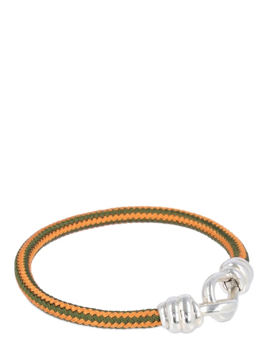 DoDo: Bracelet en argent et cordon en coton Nodo - Orange/Vert - men_1 | Luisa Via Roma