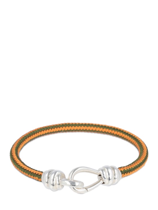 DoDo: Nodo silver & cotton cord bracelet - Orange/Green - men_0 | Luisa Via Roma