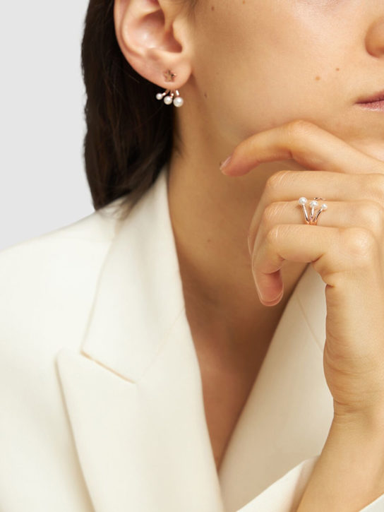 DoDo: 9kt Rose gold Stellina ring - Rose gold/White - women_2 | Luisa Via Roma