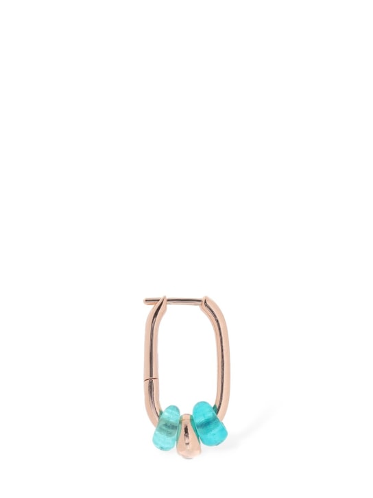 DoDo: Recycled plastic Rondelle mono earring - Rose gold/Azure - women_0 | Luisa Via Roma