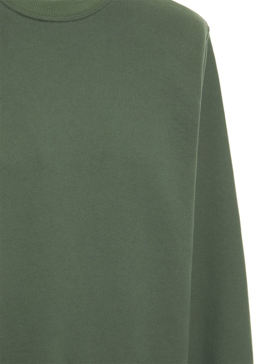 Wardrobe.nyc: Track jersey cotton fleece mini dress - Green - women_1 | Luisa Via Roma