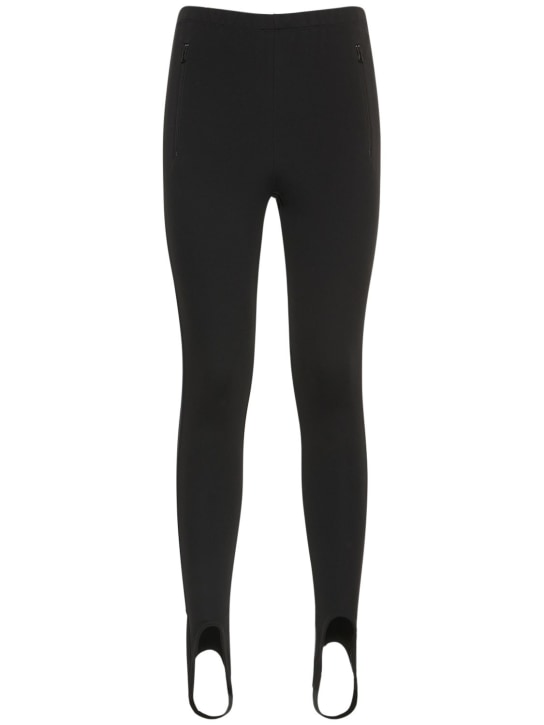 Wardrobe.nyc: Stirrup stretch viscose leggings - Siyah - women_0 | Luisa Via Roma