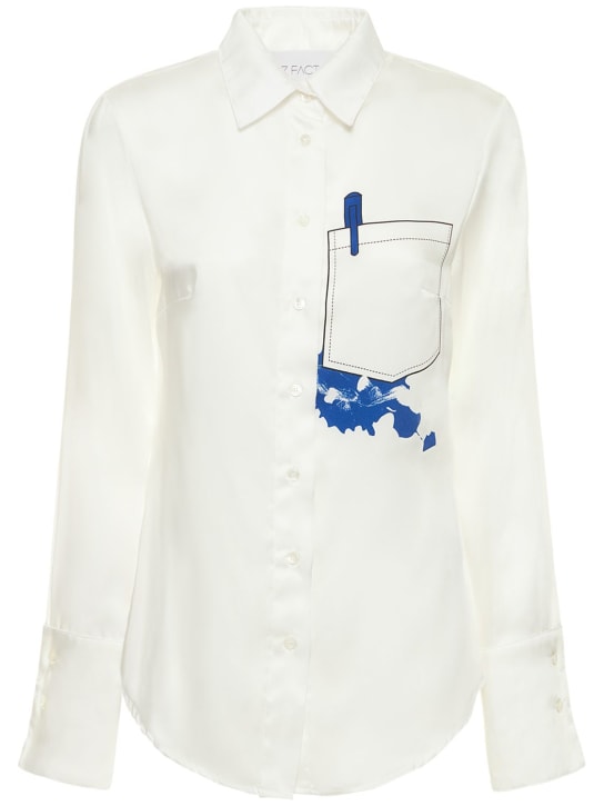 Az Factory: Thebe Bagugu 프린트 포플린 셔츠 - 화이트 - women_0 | Luisa Via Roma