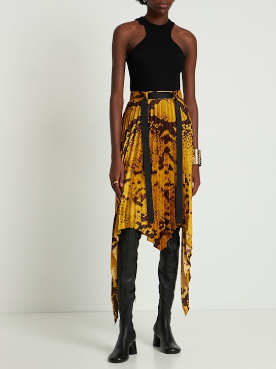 Az Factory: Thebe Bagugu python print midi skirt - Yellow/Black - women_1 | Luisa Via Roma