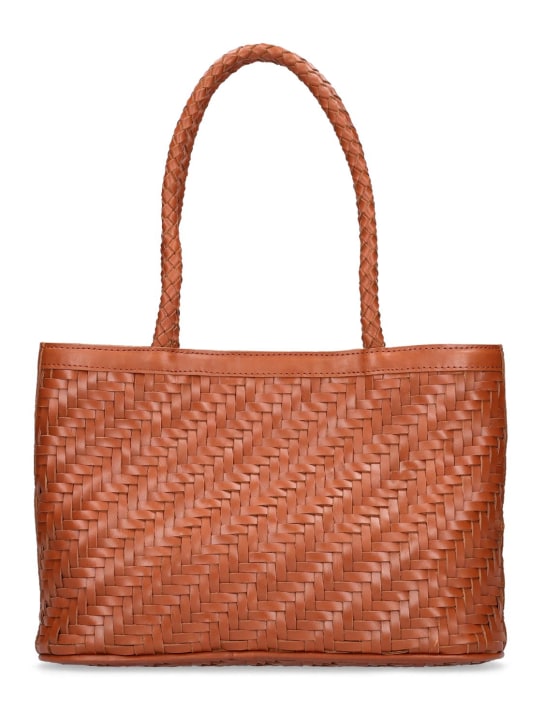 Bembien: Ella handwoven leather shoulder bag - Sienna - women_0 | Luisa Via Roma