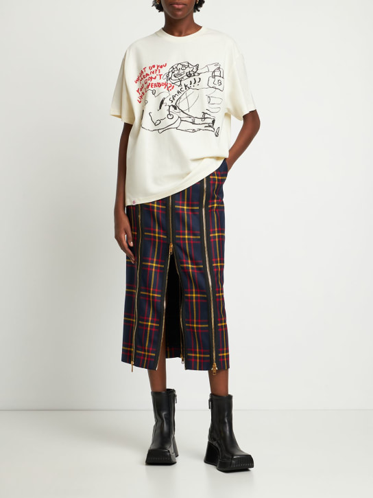 Charles Jeffrey LOVERBOY: 프린트 오가닉 코튼 티셔츠 - women_1 | Luisa Via Roma