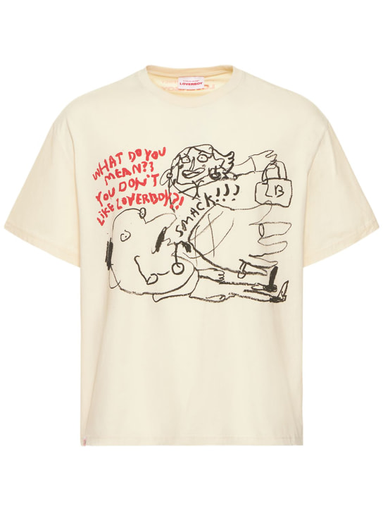 Charles Jeffrey LOVERBOY: T-shirt en coton biologique imprimé - men_0 | Luisa Via Roma