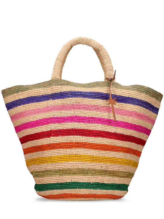 Manebì: Summer rainbow striped raffia tote bag - women_0 | Luisa Via Roma