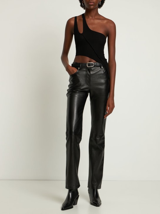 Sami Miro Vintage: Tank top asimmetrico monospalla in jersey - Nero - women_1 | Luisa Via Roma