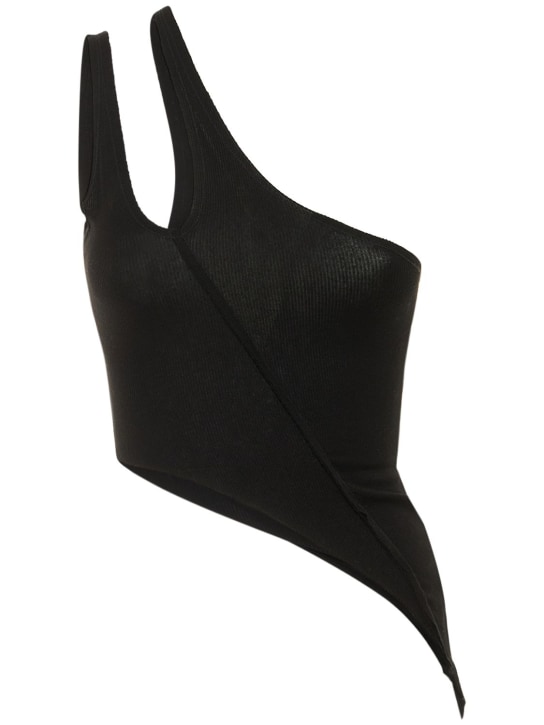 Sami Miro Vintage: Tank top asimmetrico monospalla in jersey - Nero - women_0 | Luisa Via Roma