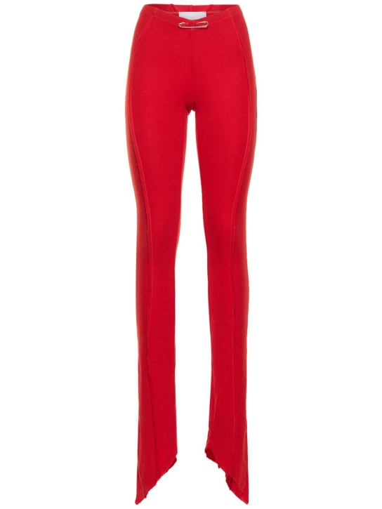 Sami Miro Vintage: Asymmetric stretch tencel pants - Red - women_0 | Luisa Via Roma