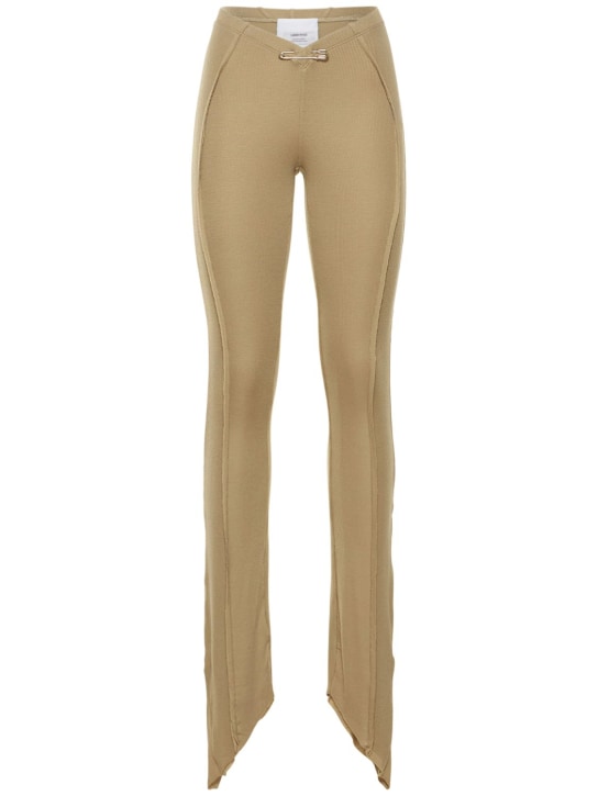 Sami Miro Vintage: Asymmetrische Stretch-Lyocell-Hose - Beige - women_0 | Luisa Via Roma