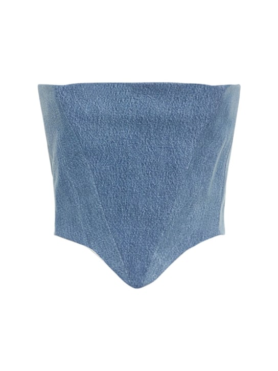 Sami Miro Vintage: Alpha紧身棉质牛仔上衣 - 蓝色 - women_0 | Luisa Via Roma