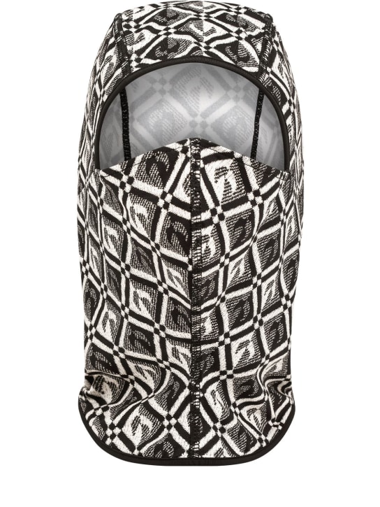 Marine Serre: Moon Diamond recycled nylon balaclava - Black/White - men_0 | Luisa Via Roma