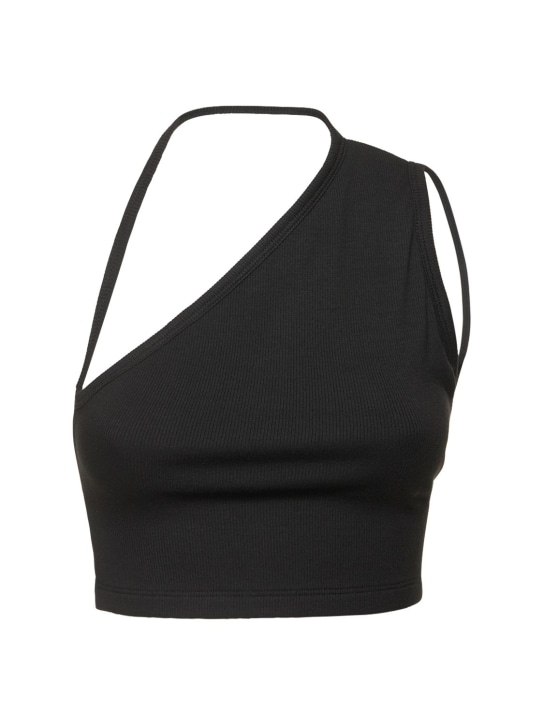 Alix Nyc: Kelly ribbed jersey sleeveless top - Black - women_0 | Luisa Via Roma