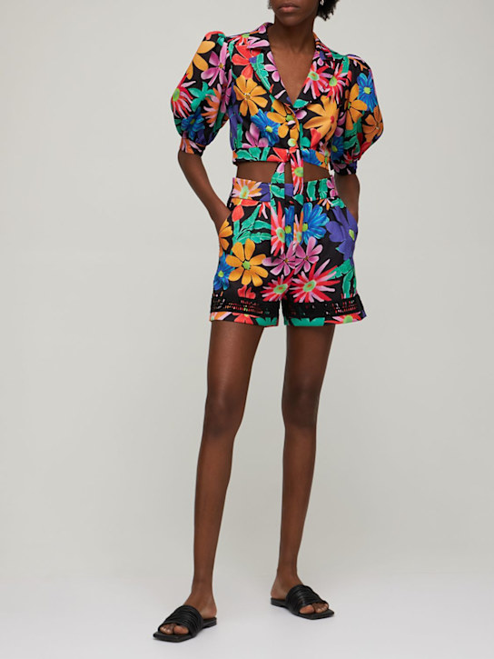 Patbo: Bauchfreies Oberteil „Aster“ - Schwarz/Multi - women_1 | Luisa Via Roma