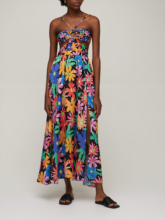 Patbo: Vestido midi Aster estampado - Negro/Multi - women_1 | Luisa Via Roma