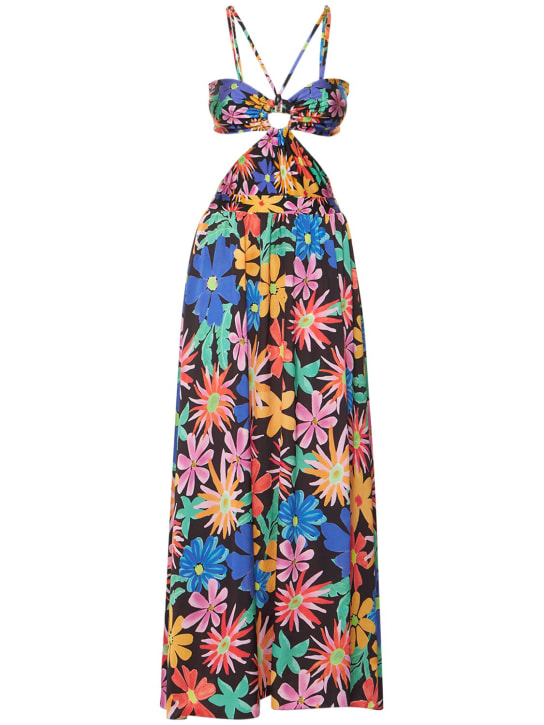 Patbo: Vestido midi Aster estampado - Negro/Multi - women_0 | Luisa Via Roma