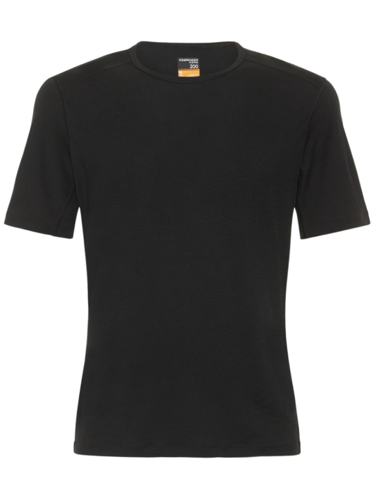 icebreaker: 200 Oasis short sleeve crewneck top - Black - men_0 | Luisa Via Roma