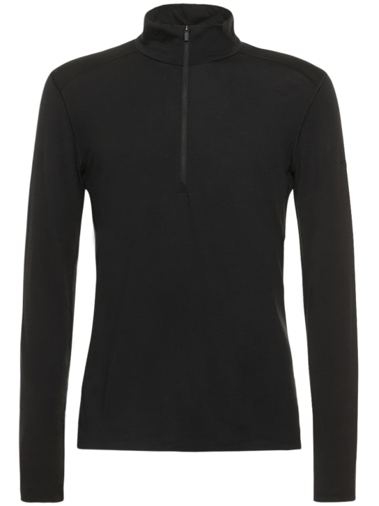 icebreaker: 200 Oasis long sleeve half zip top - Black - men_0 | Luisa Via Roma