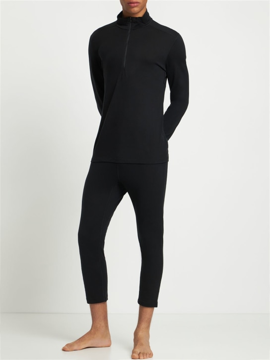 icebreaker: 200 Oasis long sleeve half zip top - Black - men_1 | Luisa Via Roma