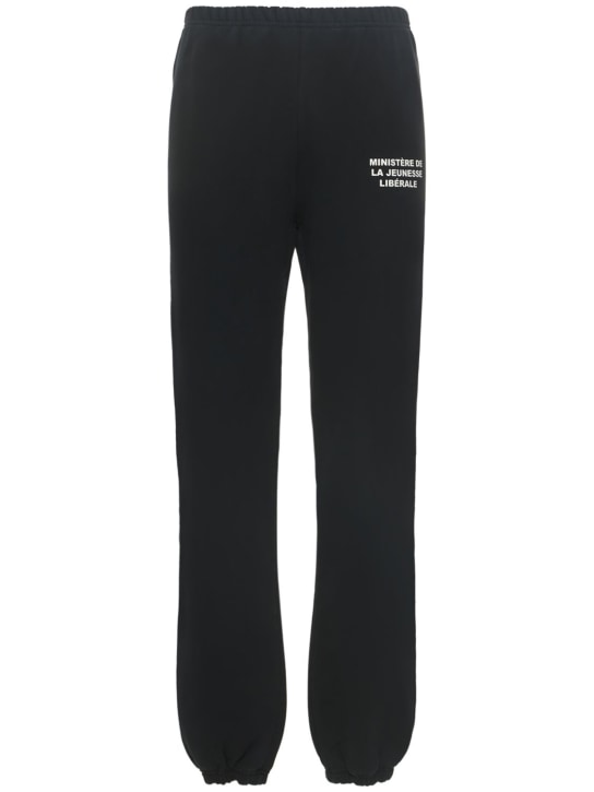 Liberal Youth Ministry: Logo detail cotton sweatpants - Black - men_0 | Luisa Via Roma