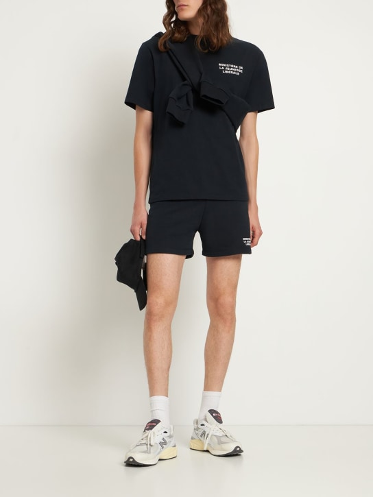 Liberal Youth Ministry: Shorts in jersey con logo - Nero - men_1 | Luisa Via Roma