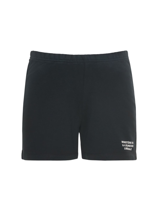 Liberal Youth Ministry: Shorts in jersey con logo - Nero - men_0 | Luisa Via Roma