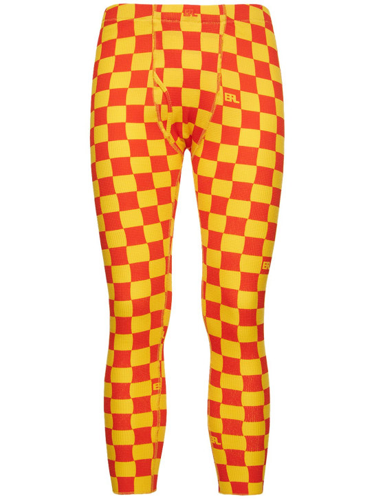 ERL: Legging en coton à carreaux - Orange - men_0 | Luisa Via Roma