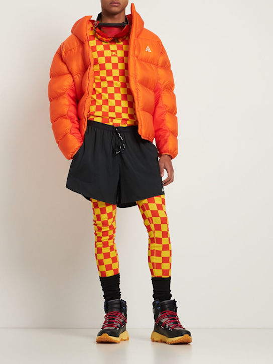 ERL: Legging en coton à carreaux - Orange - men_1 | Luisa Via Roma