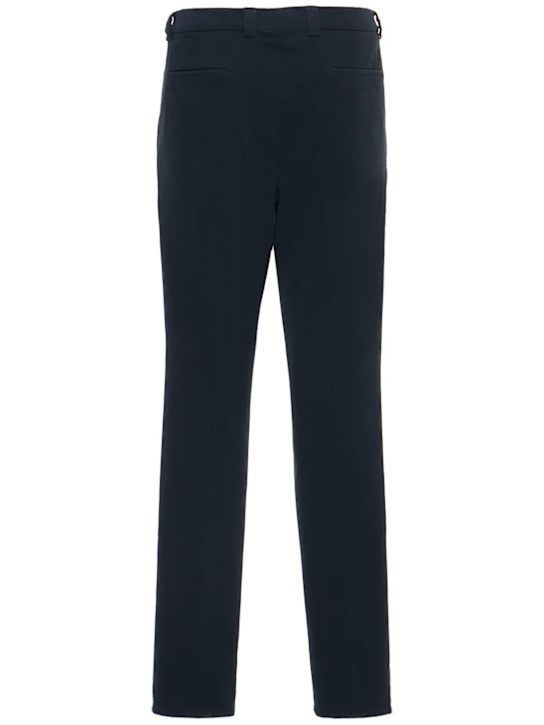 Brunello Cucinelli: 扎染混棉裤子 - 海军蓝 - men_1 | Luisa Via Roma