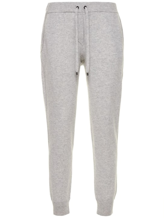 Brunello Cucinelli: Pantalones jogging de jersey de cashmere - Gris Claro - women_0 | Luisa Via Roma