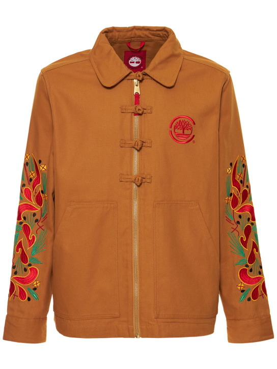 Clot X Timberland: Embroidered duck canvas chore jacket - men_0 | Luisa Via Roma