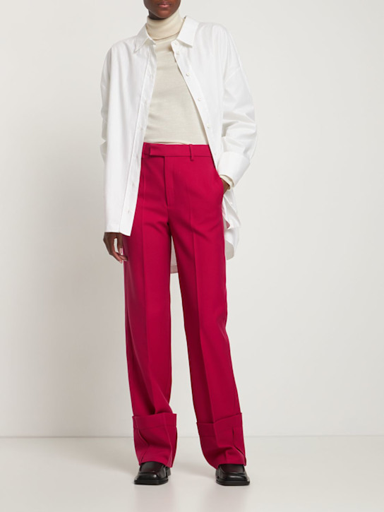 Bite Studios: Tailored fold-up wool pants - Fuchsia - women_1 | Luisa Via Roma