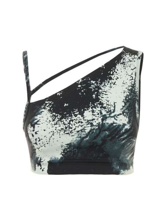 Sweaty Betty: Asymmetric Sculpt bralette - Black/Green - women_0 | Luisa Via Roma