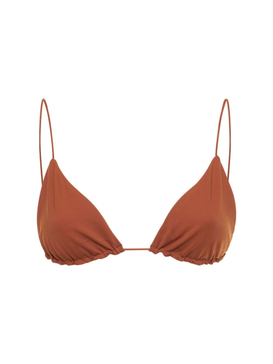 Ziah: Haut de bikini triangle à fines bretelles - Marron - women_0 | Luisa Via Roma