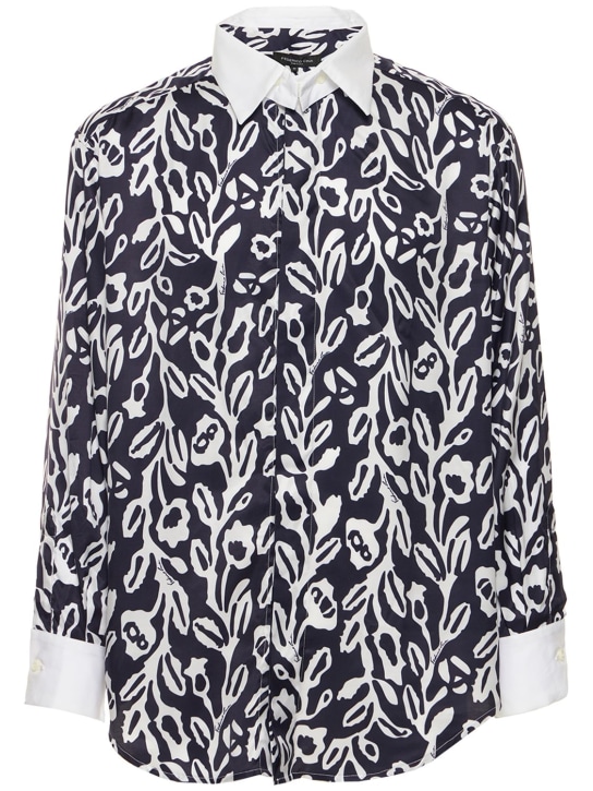 Flowers print viscose shirt - Thumbnail 1