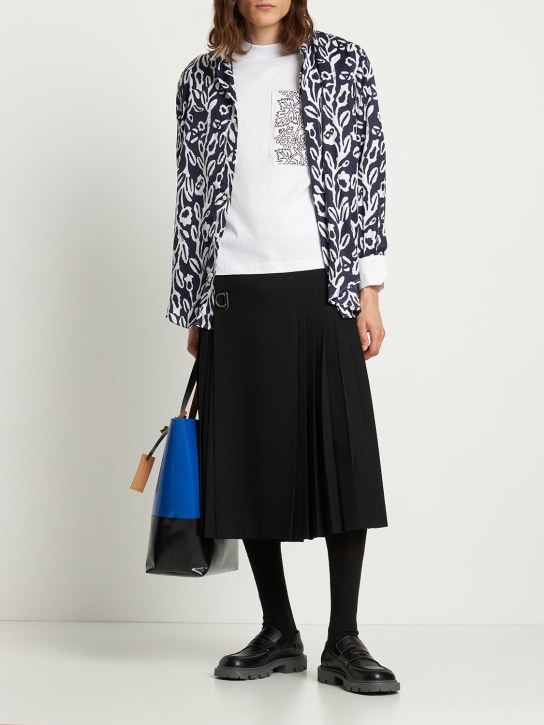 Flowers print viscose shirt - Thumbnail 2