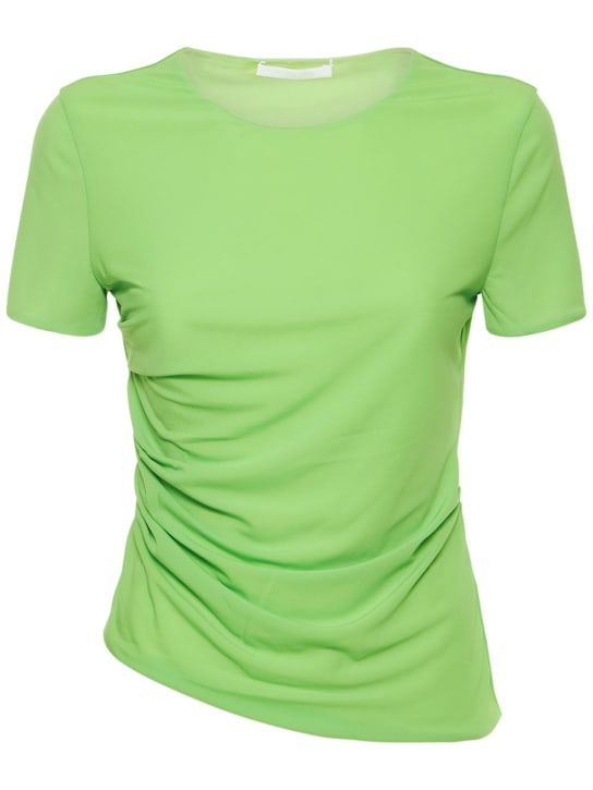 Helmut Lang: Camiseta reversible de malla con drapeado - women_0 | Luisa Via Roma