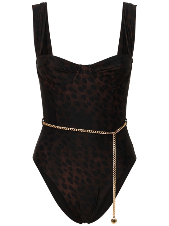 Weworewhat: Costume intero LVR Exclusive Danielle - Nero/Marrone - women_0 | Luisa Via Roma