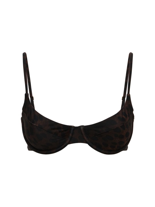 Weworewhat: LVR Exclusive Top de bikini efecto vintage - Negro/Café - women_0 | Luisa Via Roma