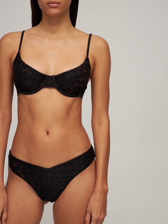 Weworewhat: LVR Exclusive Top de bikini efecto vintage - Negro/Café - women_1 | Luisa Via Roma