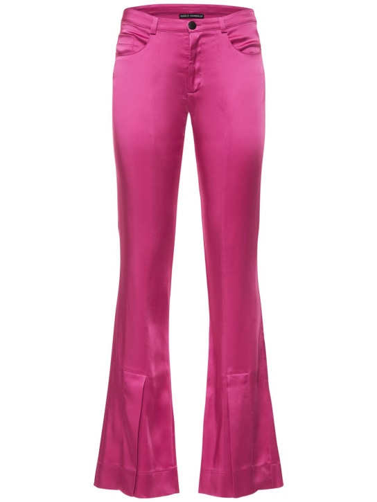 Marco Rambaldi: 로우 라이즈 새틴 플레어 팬츠 - 자홍색 - women_0 | Luisa Via Roma