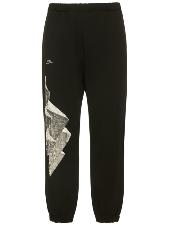 MSFTSrep: Mystery School print cotton sweatpants - Black - men_0 | Luisa Via Roma