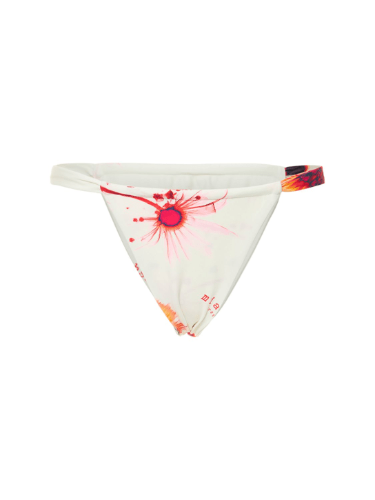 Miaou: Braguitas de bikini de nylon estampado - Blanco/Multi - women_0 | Luisa Via Roma