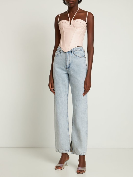 Miaou: Top corsé de piel sintética - Rosa - women_1 | Luisa Via Roma