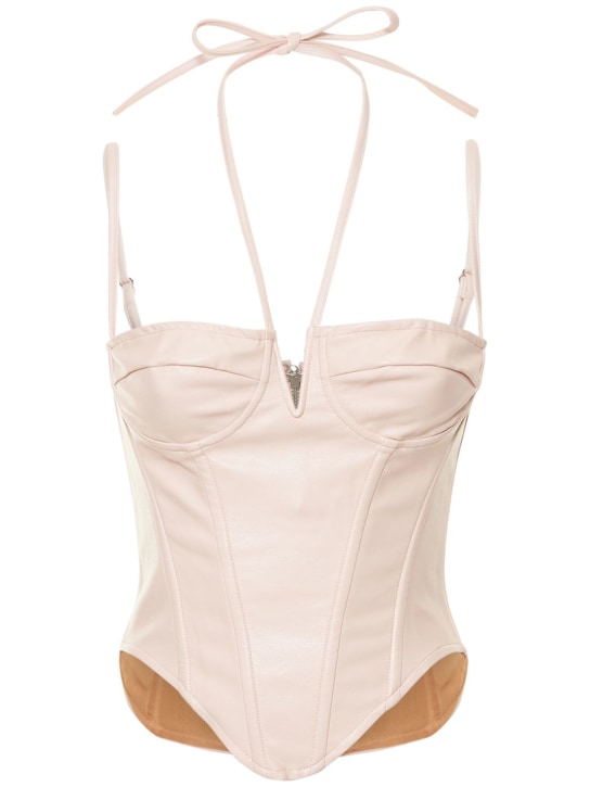 Miaou: Top corsé de piel sintética - Rosa - women_0 | Luisa Via Roma